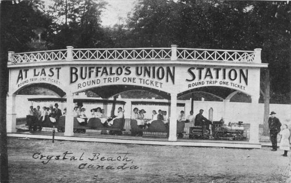 Crystal Beach Canada Buffalo Union Station Mini Railroad Postcard AA105045