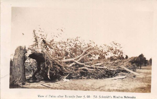 Minden Nebraska Ruins after Tornado Disaster Real Photo Postcard AA105052