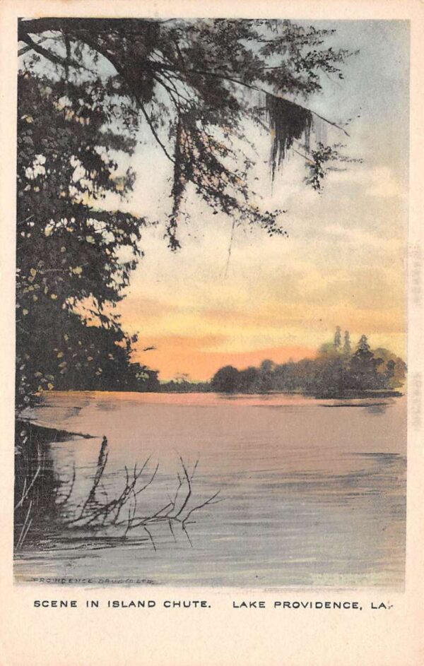 Lake Providence Louisiana Island Chute Scenic View Vintage Postcard AA105066