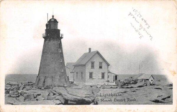 Mount Desert Rock Maine Lighthouse Vintage Postcard AA105068