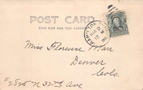 Hamilton Ohio Man in Canoe Real Photo Vintage Postcard AA105069 - Image 2