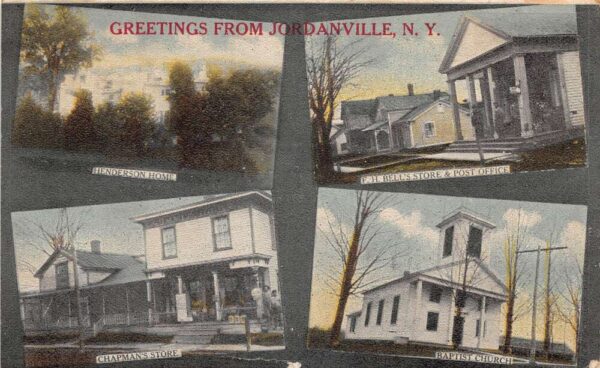 Jordanville New York Multiview Greetings Post Office Store Church PC AA105072