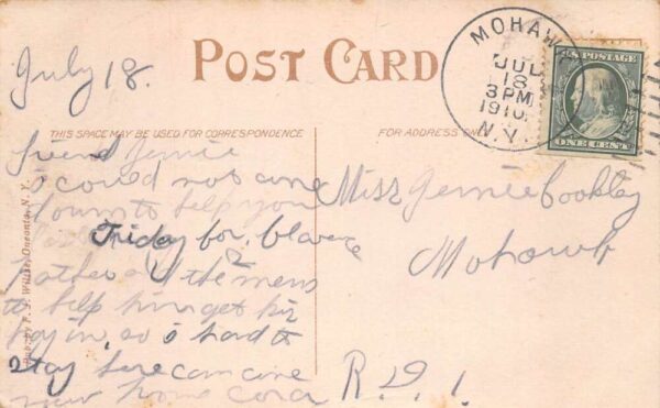 Jordanville New York Multiview Greetings Post Office Store Church PC AA105072 - Image 2