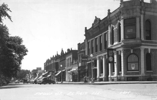 El Paso Illinois Front Street National Bank Coke Sign Real Photo PC AA105073