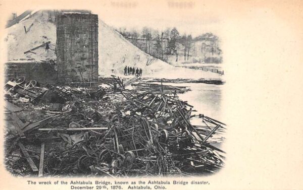 Ashtabula Ohio 1876 Wreck of the Bridge Disaster Vintage Postcard AA105074