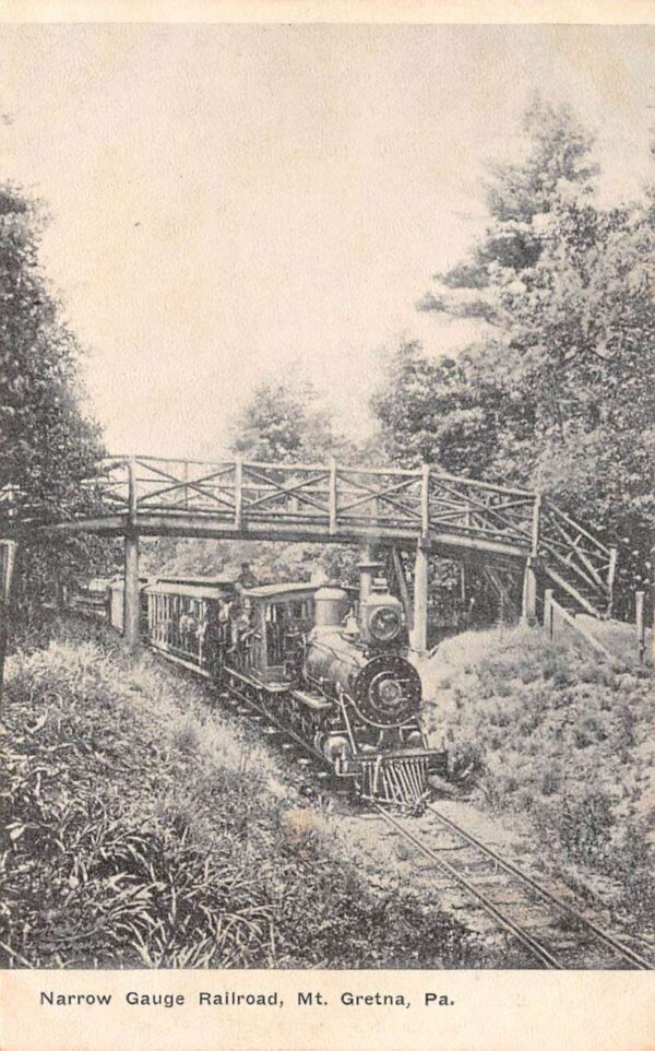 Gretna Pennsylvania Narrow Gauge Railroad Vintage Postcard AA105078