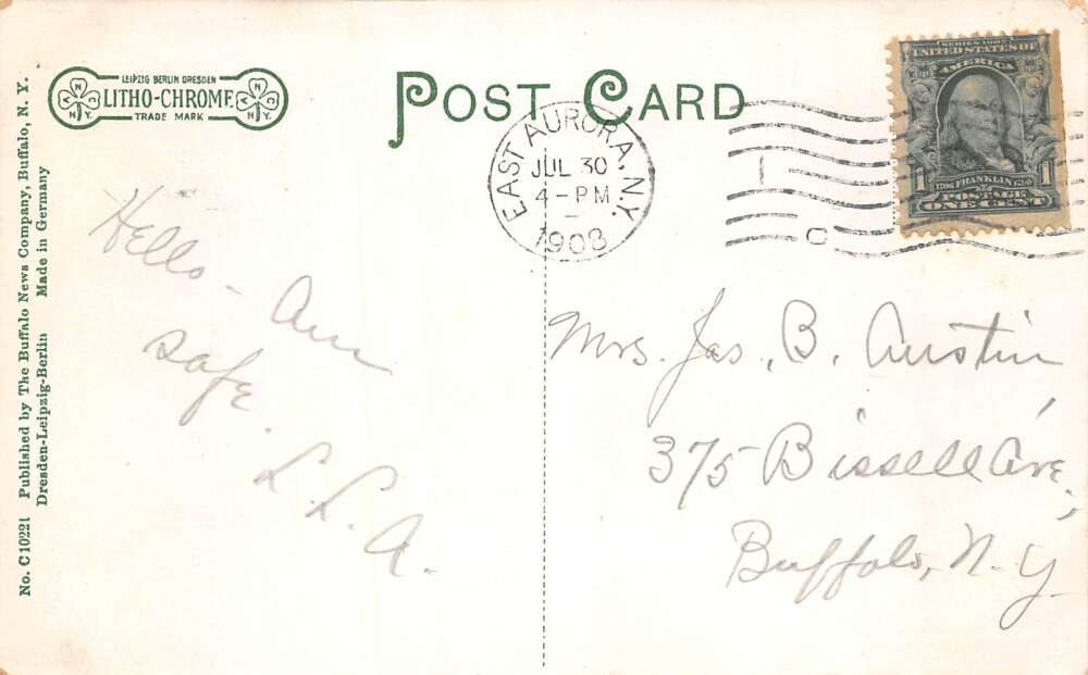 East Aurora New York Catholic Church Vintage Postcard AA105088 - Image 2