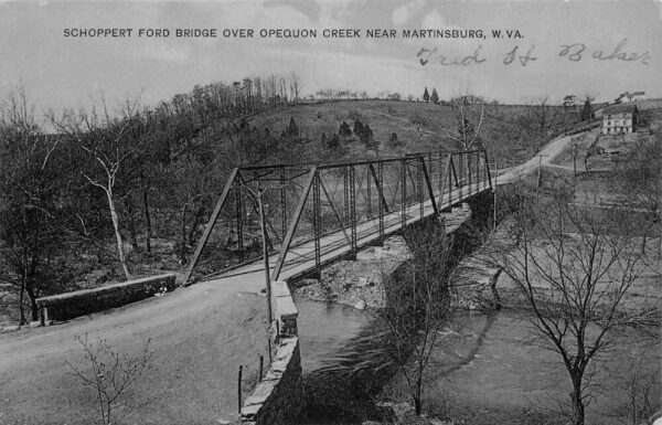 Martinsburg West Virginia Schoppert Ford Bridge Opequon Creek Postcard AA105093