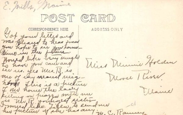 East Millinocket Maine Home Exterior View Real Photo Vintage Postcard AA105097 - Image 2
