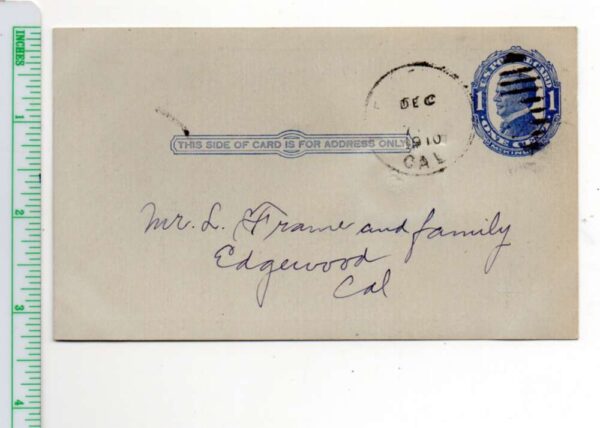 1911 New Year Greetings Sisson Methodist Church Pastor Real Photo PC AA105103 - Image 2