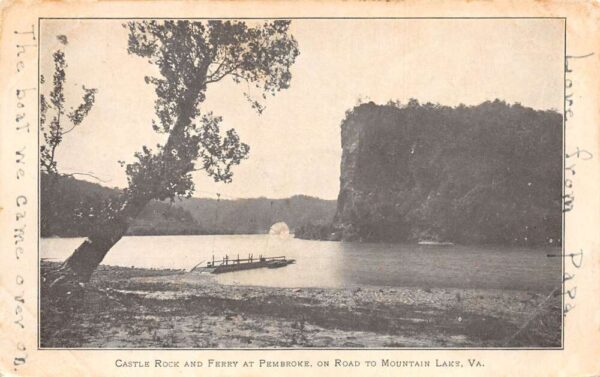 Mountain Lake Virginia Castle Rock and Ferry at Pembroke Postcard AA105113