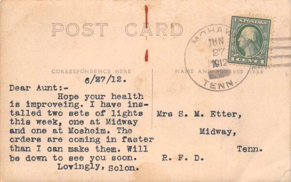 Mohawk Tennessee Haun Acetyline Gas Generators Real Photo Postcard AA105114 - Image 2