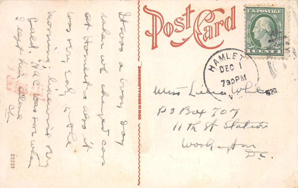 Hamlet North Carolina Main Street Real Photo Vintage Postcard AA105124 - Image 2