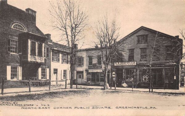 Greencaslte Pennsylvania North East Corner Public Square Postcard AA105128
