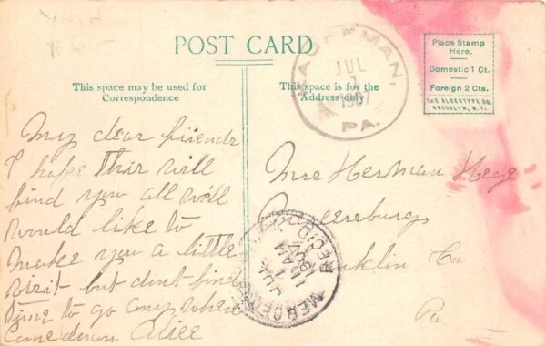 Greencaslte Pennsylvania North East Corner Public Square Postcard AA105128 - Image 2