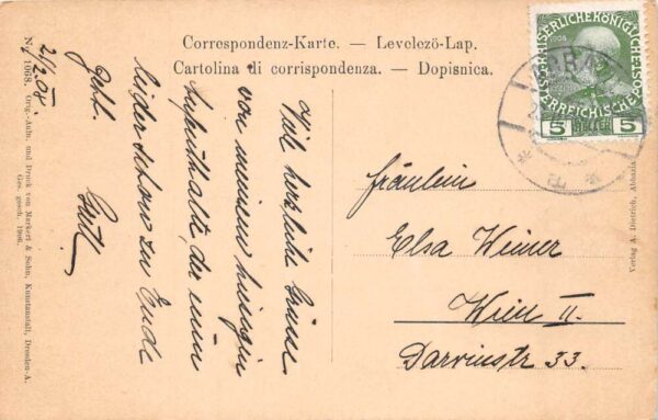 Volosca Volosko Croatia View from Harbor Row Boats Vintage Postcard AA105152 - Image 2