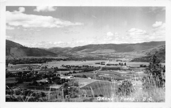Grands Forks BC Canada Birds Eye View Real Photo Vintage Postcard AA105158