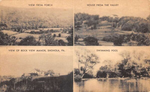 Shohola Pennsylvania Rock View Manor Multiview Vintage Postcard AA105160
