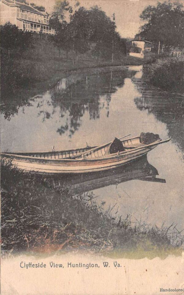 Huntington West Virginia Clyffeside View Row Boats Scenic View Postcard AA105173