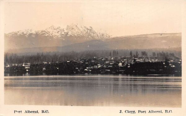Port Alberni BC Canada Birds Eye View and Harbor Real Photo Postcard AA105187