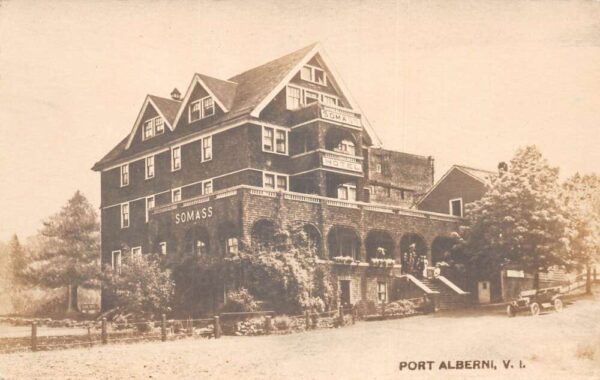 Port Alberni BC Canada Somass Hotel Real Photo Vintage Postcard AA105188