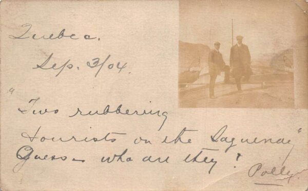 Quebec Canada Men on Ship Real Photo Vintage Postcard AA105191