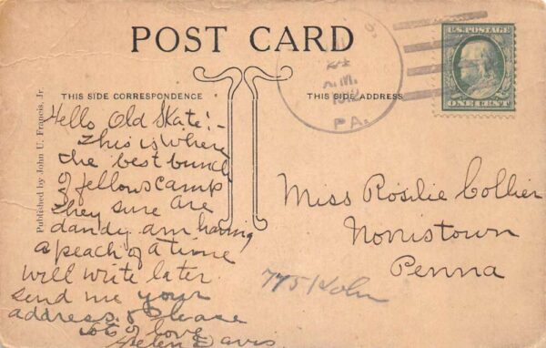 Oaks Pennsylvania West Phila YMCA Campground Wasteway Vintage Postcard AA105194 - Image 2