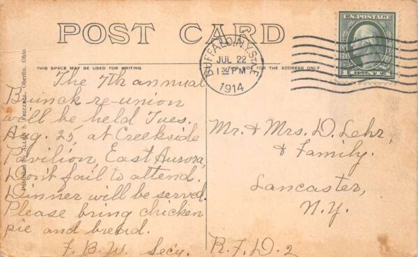 East Aurora New York Cazenovia Creek Vintage Postcard AA105202 - Image 2