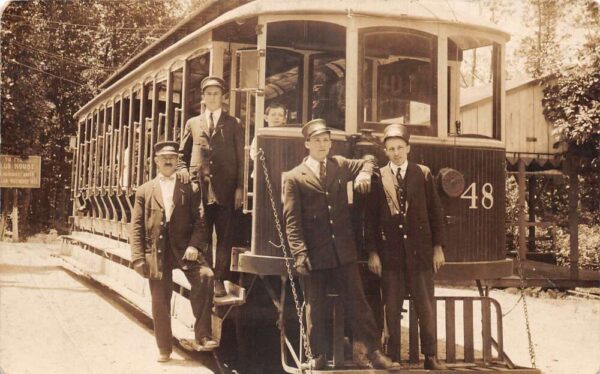Los Angeles California #48 Trolley and Motormen Real Photo Postcard AA105288