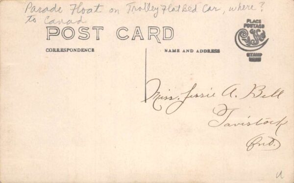 Tavistock Ontario Canada ? Police on Parade Float Real Photo Postcard AA105291 - Image 2