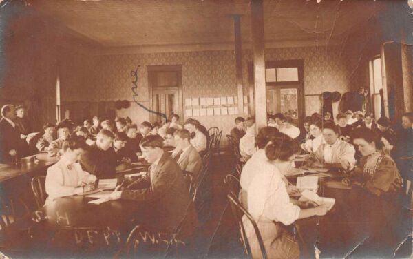 Wichita Kansas Commercial College Classroom Real Photo Postcard AA105332