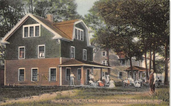 Sylvan Beach Michigan Murray's Inn Cottages Vintage Postcard AA105338