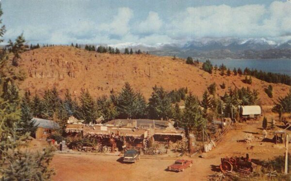 Lakeside Montana Flathead Lake Lookout Birds Eye View Vintage Postcard AA105352