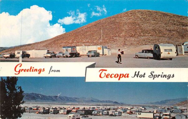 Tecopa Hot Springs California Trailer Park Vintage Postcard AA105354