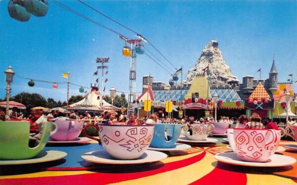 Disneyland Fantasyland Mad Tea Party Ride Vintage Postcard AA105364