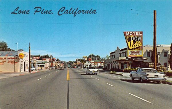 Lone Pine California Business District Street Scene Vintage Postcard AA105365