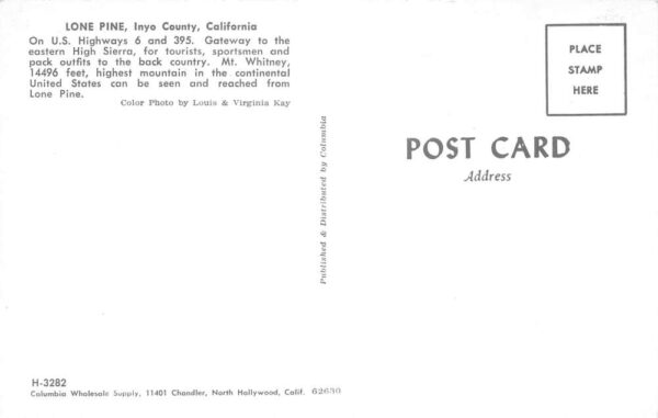 Lone Pine California Business District Street Scene Vintage Postcard AA105365 - Image 2