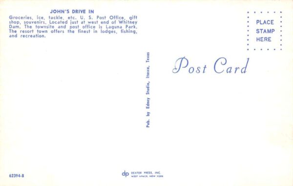 Laguna Park Texas Johns Drive In Coke Sign Vintage Postcard AA105366 - Image 2