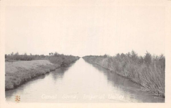 Imperial Valley California Canal Scenic View Real Photo Postcard AA105405