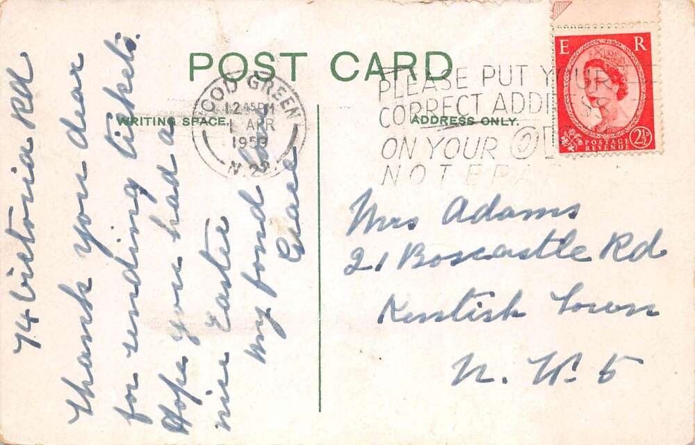 Srinagar Kashmere Kashmir Bridge and City Scenic View Vintage Postcard AA105421 - Image 2