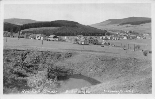 Bohmisch Hammer Hamry Czechoslovakia Birds Eye View Real Photo PC AA105425