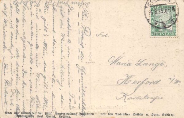 Koblenz Germany Weindorichen Vineyard Real Photo Vintage Postcard AA105429 - Image 2