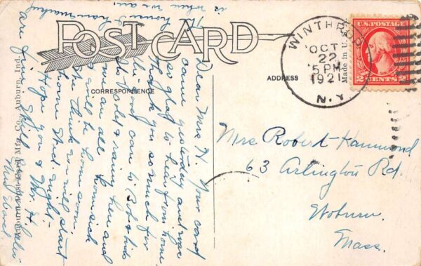 Wintrop New York Main Street Looking West Vintage Postcard AA105553 - Image 2