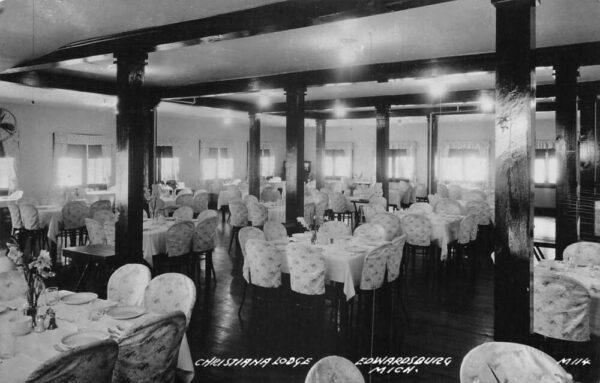 Edwardsburg Michigan Chistiana Lodge Dining Room Real Photo Postcard AA105590