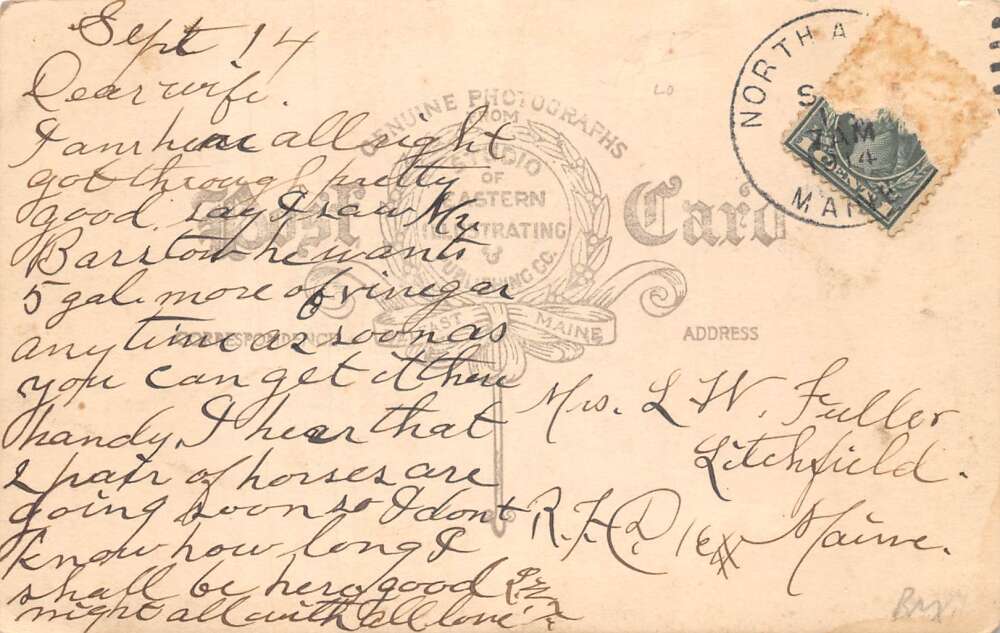 North Anson Maine Post Office Real Photo Vintage Postcard AA85785 - Image 2