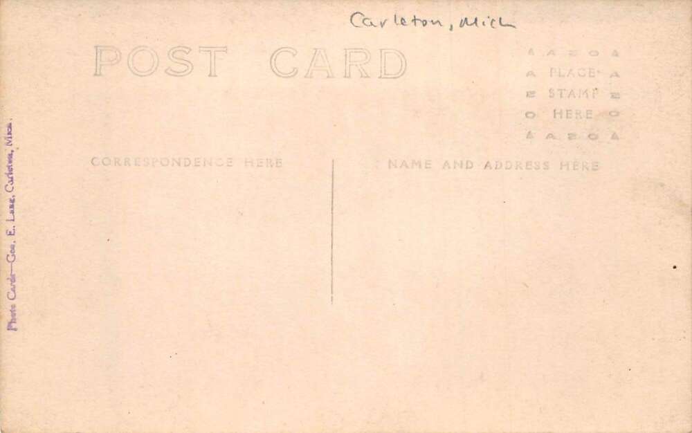 Carleton Michigan Hunting Scene Deer Hung Up Real Photo Vintage Postcard AA85825 - Image 2