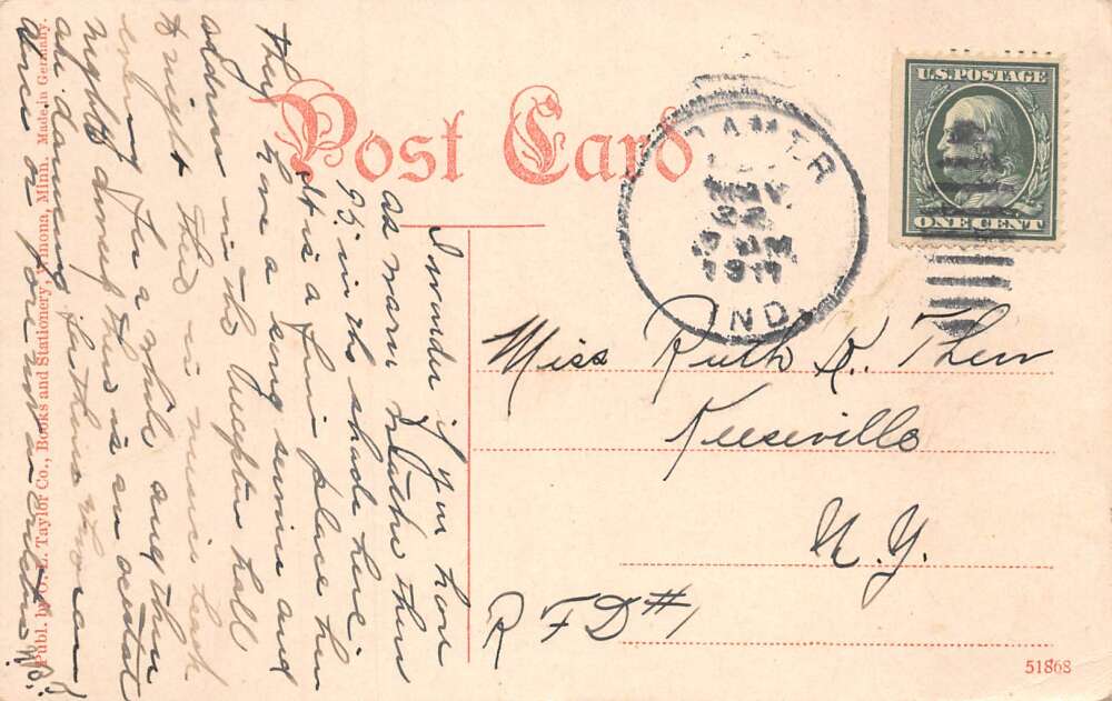 Kramer Indiana Mudlavia Health Resort Hotel Veranda Vintage Postcard AA85857 - Image 2