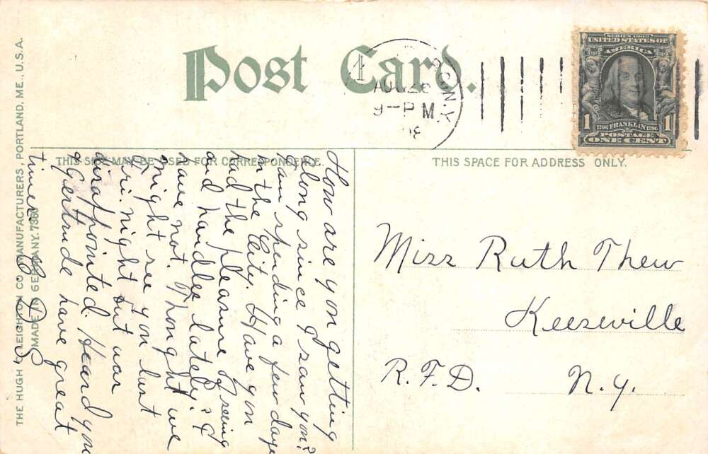 Plattsburgh New York Cumberland Head Lighthouse Vintage Postcard AA85901 - Image 2