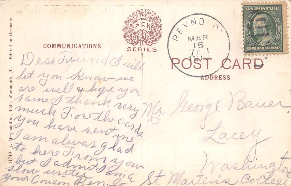 Aledo Illinois William and Vashti College Vintage Postcard AA85958 - Image 2