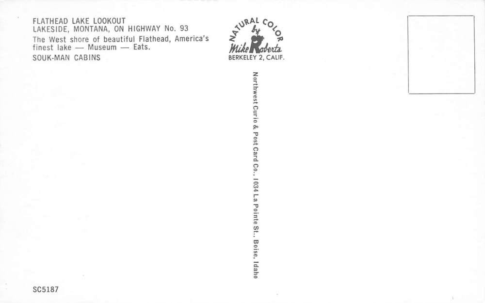 Lakeside Montana Flathead Lake Lookout Birds Eye View Vintage Postcard AA105352 - Image 2